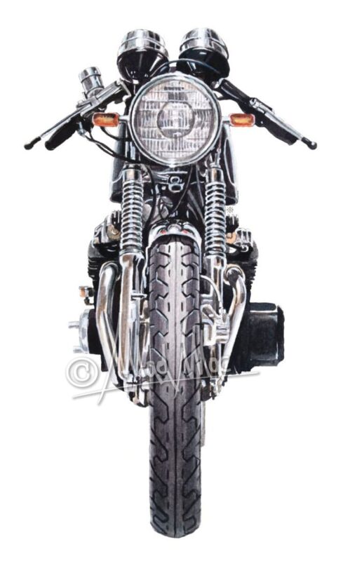 Watercolors on paper: Honda CB 750 Four