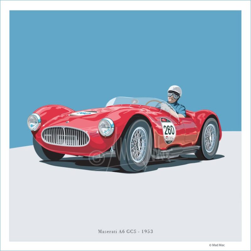 Digital vector: Maserati a6 gcs 1953