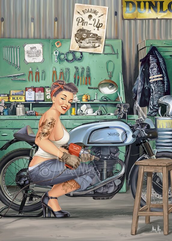 Digital: Pin-up with 1953 Norton